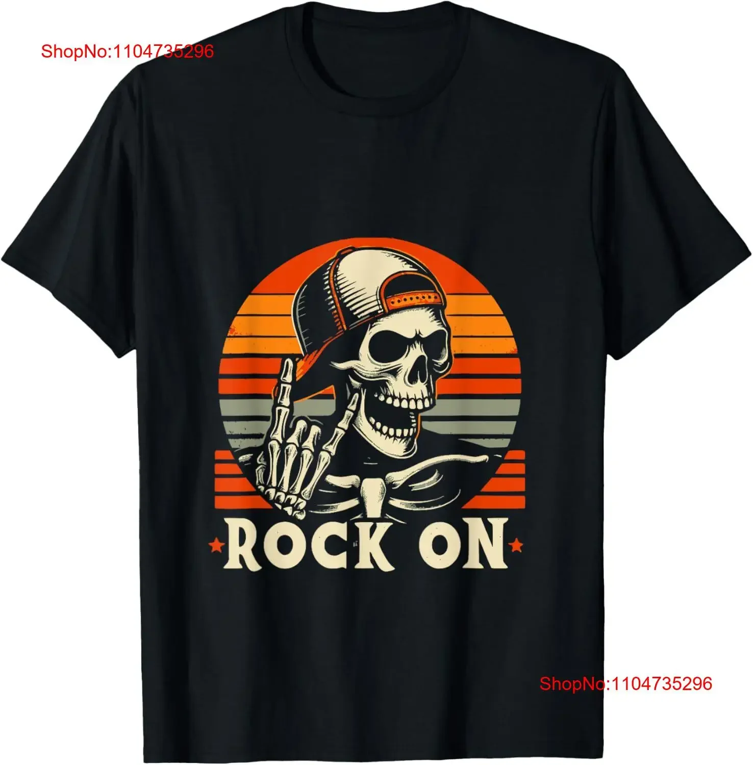 Rock On Skeleton Cap Cool Halloween Skater Game hombres niños camiseta vintage lavado Unisex ropa de diseñador ropa de calle versátil