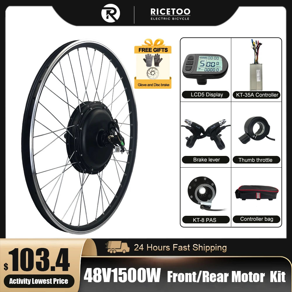 Electric Bicycle Conversion Kit 48V1500W Wheel Hub Motor 20