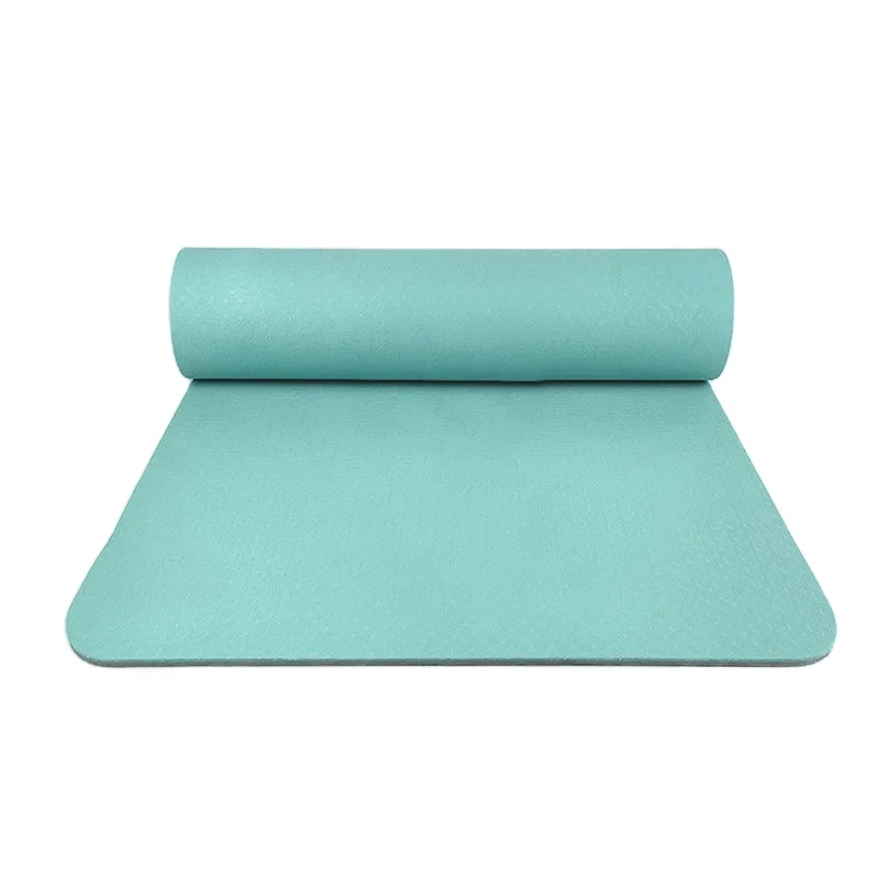 Gym specific shock-absorbing silent yoga mat TPE non-slip fitness mat widened and monochrome