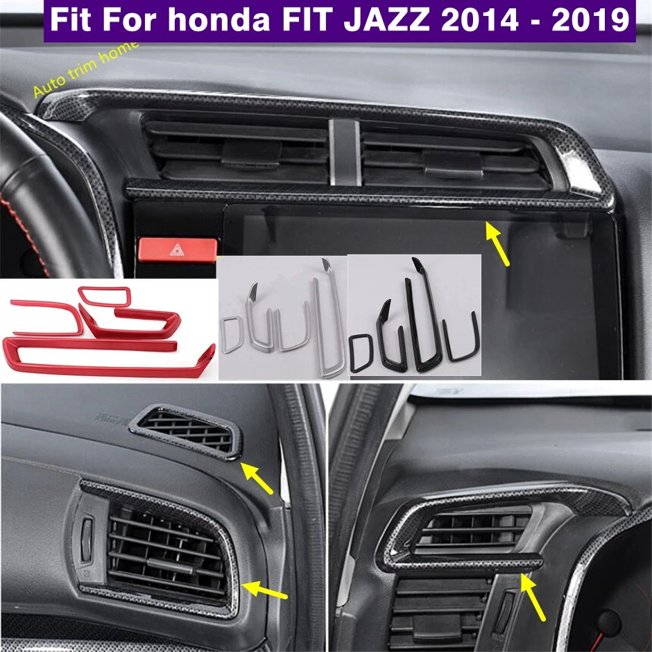 

Dashboard Left Right Center Air Conditioning Outlet AC Vent Frame Cover Trim For Honda FIT JAZZ 2014 - 2019 Interior Accessories