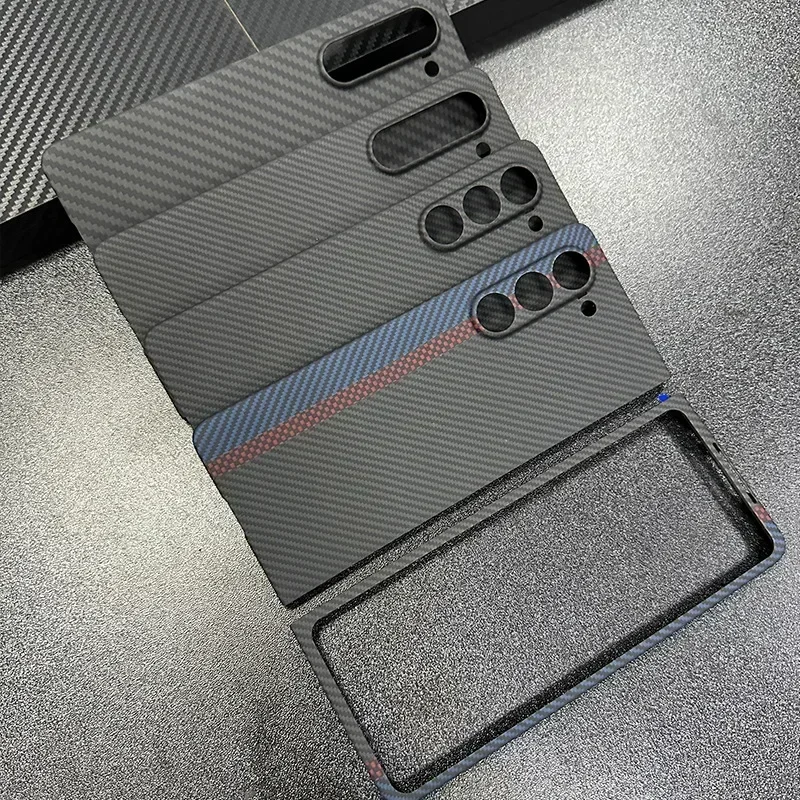 Real Aramid Carbon Fiber Phone Case Cover On For Samsung Galaxy Z Fold 3 4 5 6 5G Global ZFold Fold6 Fold5 ZFold6 z6 6z 256/512