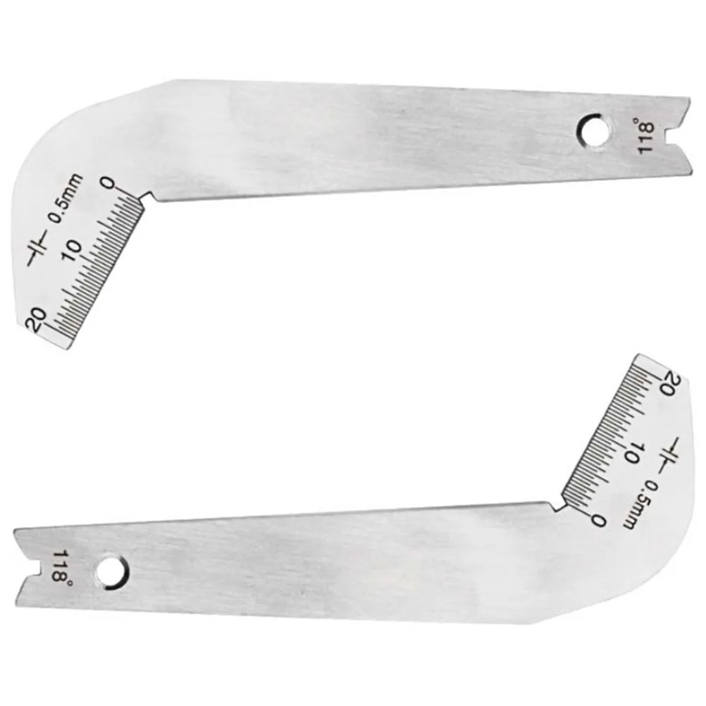 

Measuring Drill Gauge 118 Degree Stainless Steel Tools Welding Drill Bit Scale 0 20mm Professional Personal Use