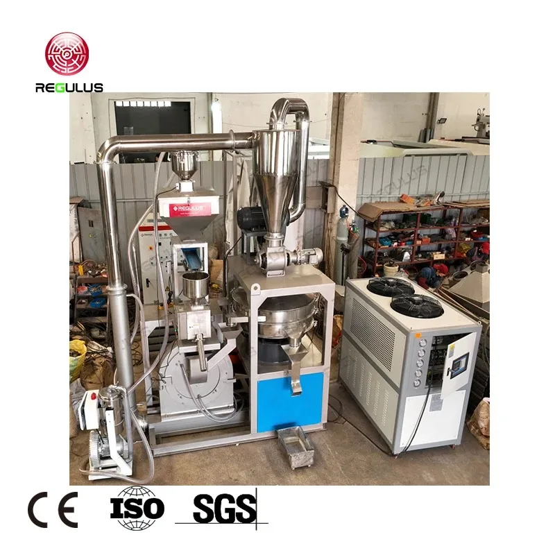 HDPE PMMA Scraps Flakes LLDPE Semi-plasticized Granules Milling Regulus Plastic Recycling Machine Grinding Disc Type Pulverizer