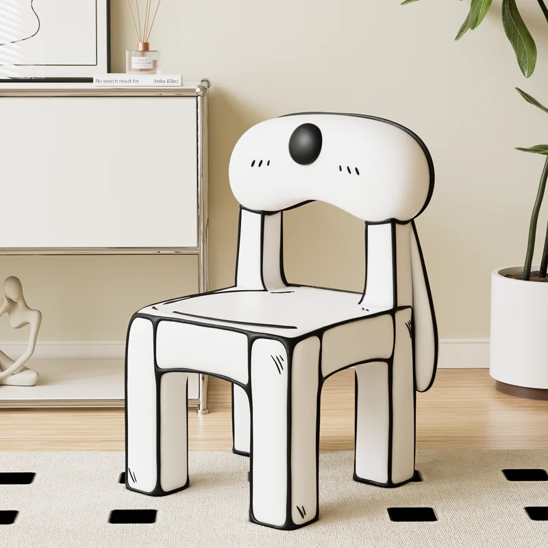 Creative Dog Comic Backrest Chair Resin Sculpture Home Entry Shoe Changing Stool Cartoon Living Room Tea Table Floor Decoration