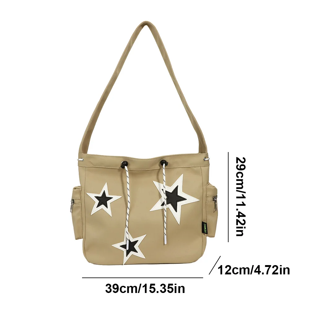 المرأة لطيف ستار حقيبة ساعي الرباط سعة كبيرة النايلون Kawaii محفظة Crossbody حقيبة كتف جمالية لطلاب الكلية #6