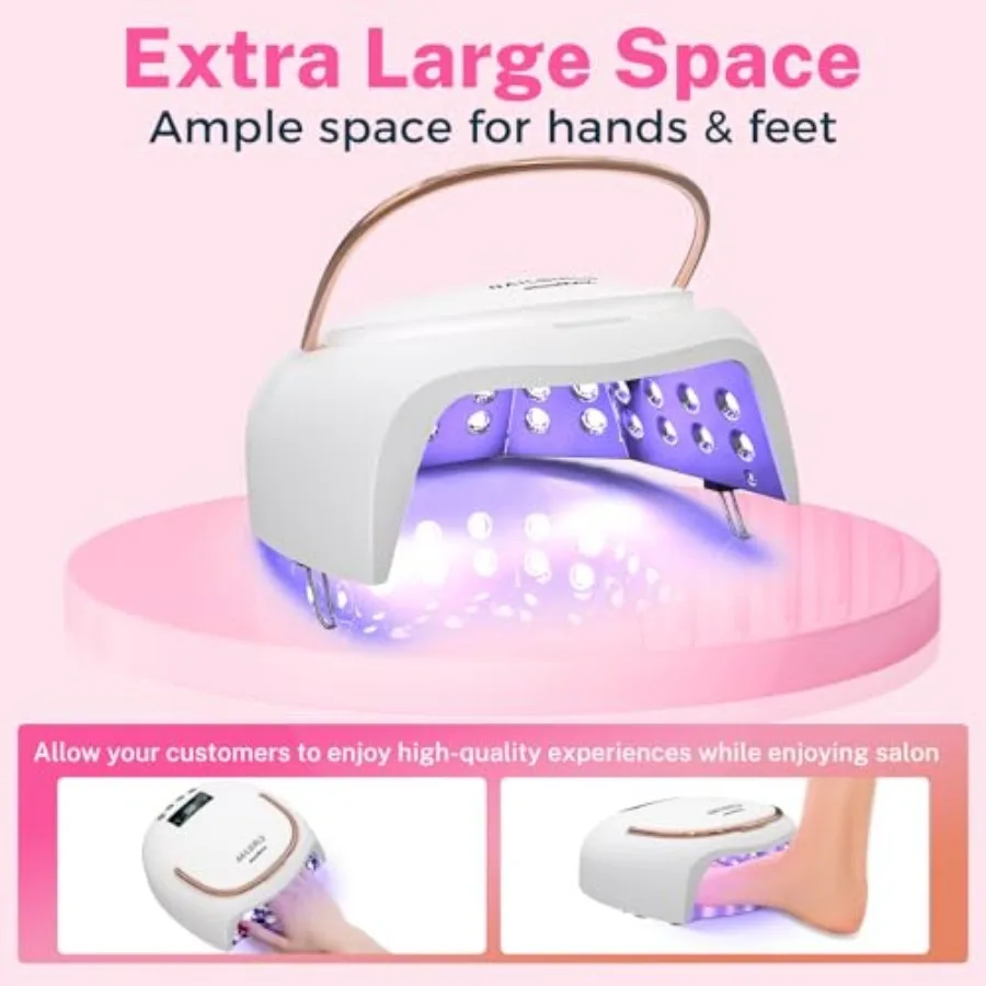80W UV LED Nail Lamp, Auto-Sensor LCD Display, UV Light for Gel Nails with 4 Timers Flash Cure for Gel Polish, Professional Nai view 6