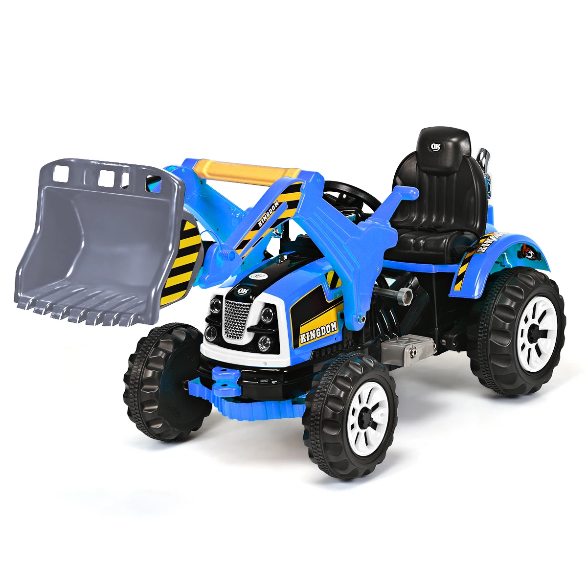 Kids Ride On Excavator Truck 12V Battery Powered With Front Loader Digger Blue