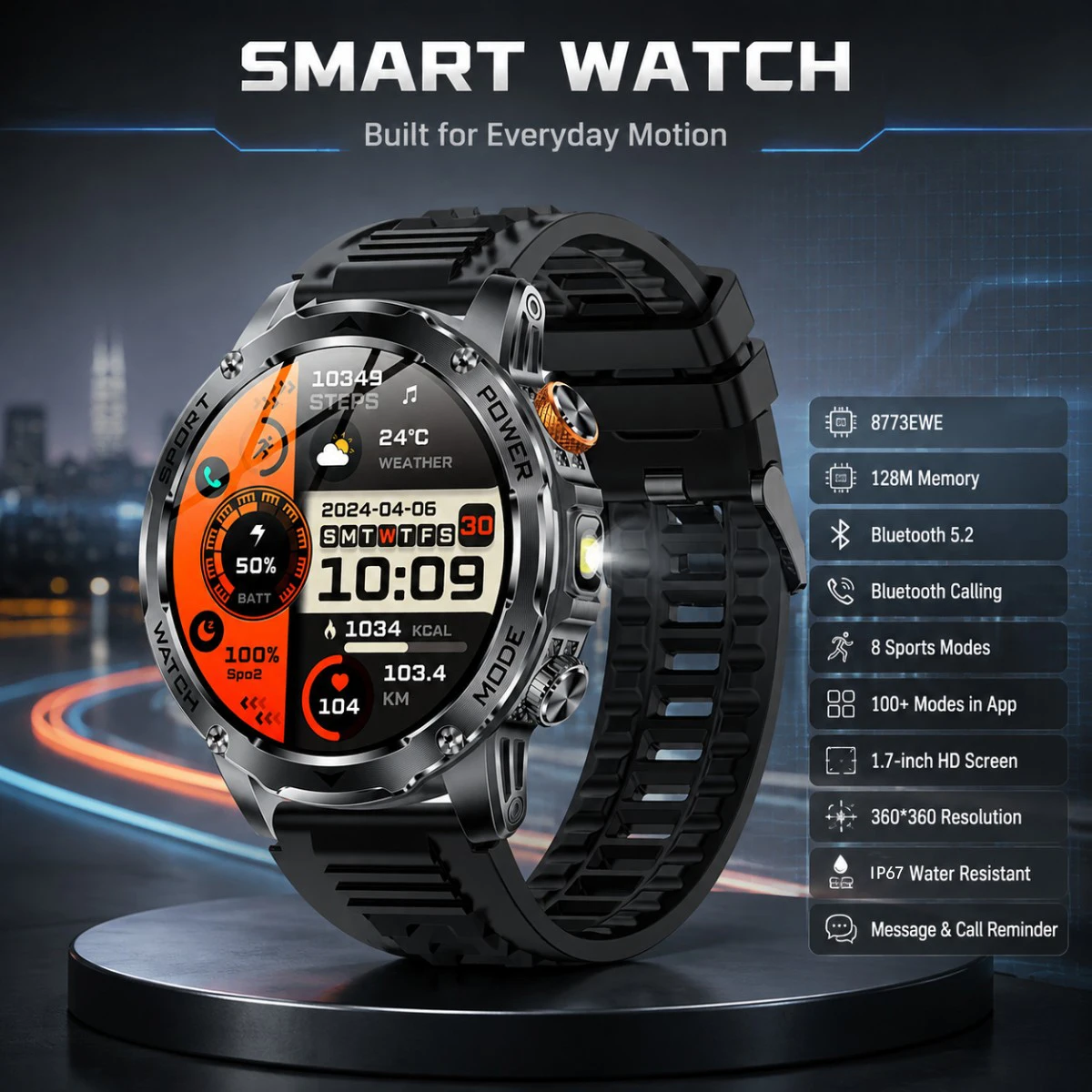 LIGE Men Women Smart Watch Bluetooth Call Voice Assistant Watch Sports Fitness IP68 Waterproof Smartwatch Clock For Android IOS