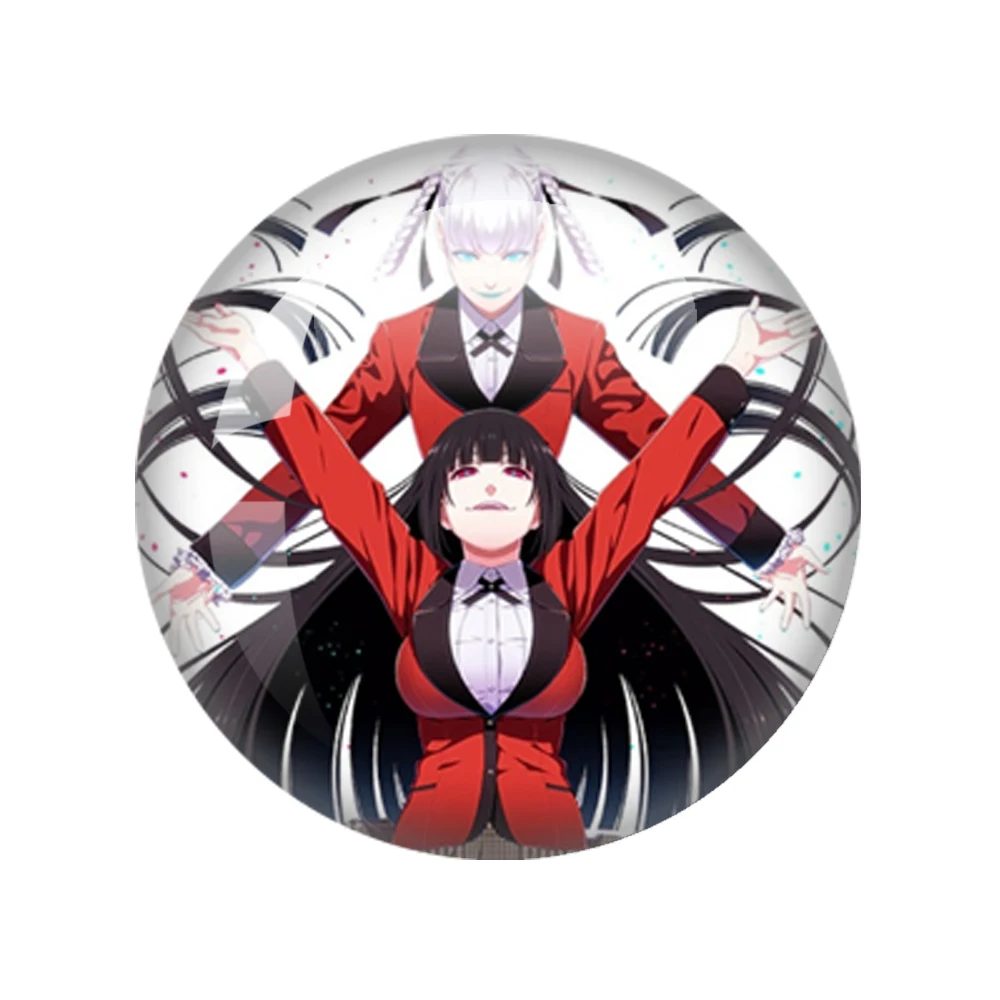 Anime Manga Kakegurui Jabami Yumek 12mm/18mm/20mm/25mm Round Photo Glass Cabochon Demo Flat Back Making Findings