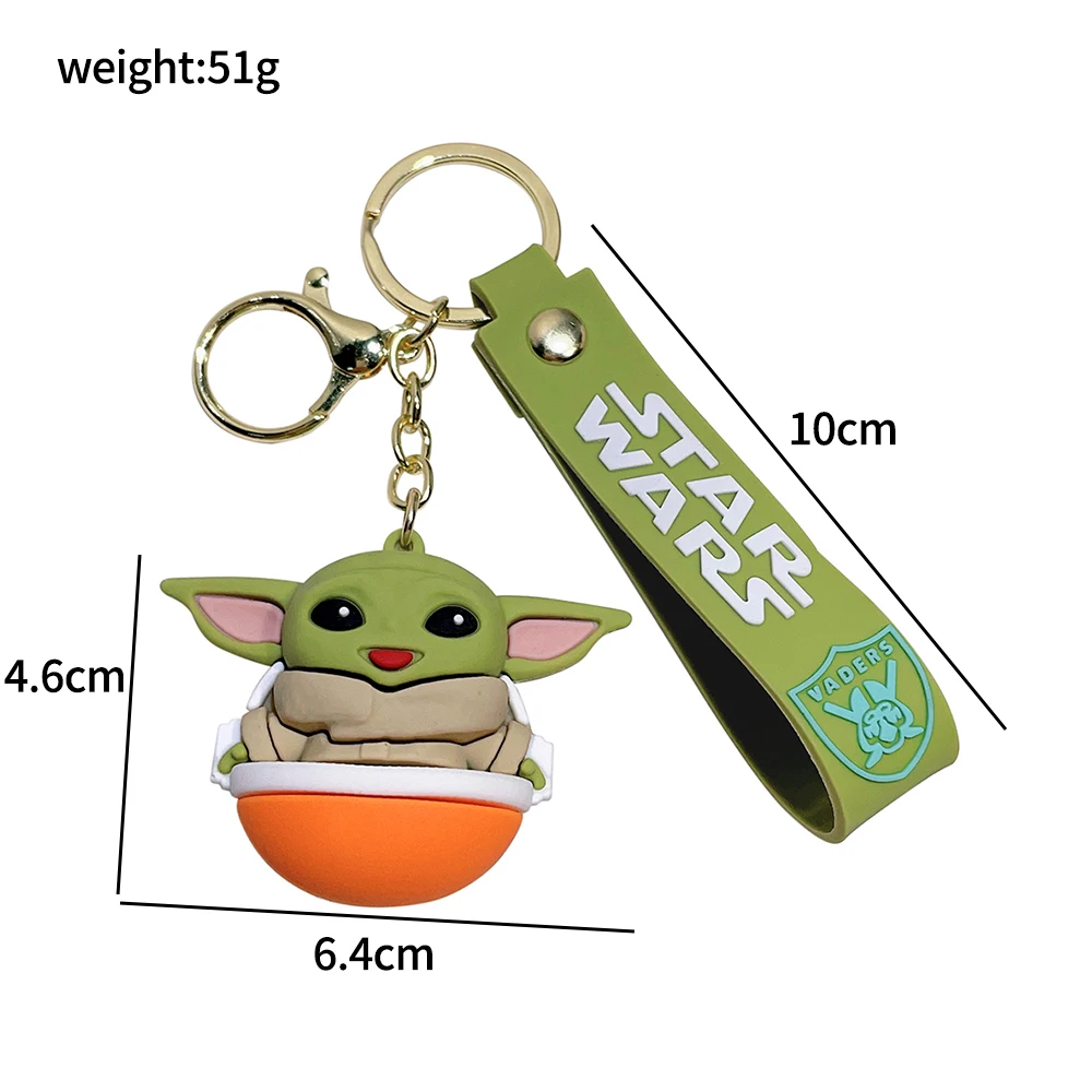 Disney Movie Star Wars Keychain Master Yoda Baby Figure Pendant Keyring for Backpack Pendant Accessories Kids Toy Gift