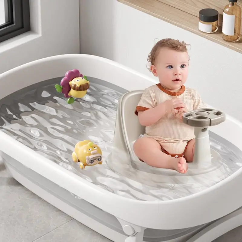 Baby Bath Chair Kids Shower Chair Non Slip With Wheel Comfortable Shower Accessories For Home Assisted Sitting Girl Safety Kids