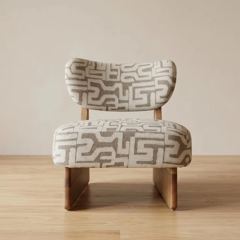 Retro living room armchair furniture handmade solid wood lounge chair