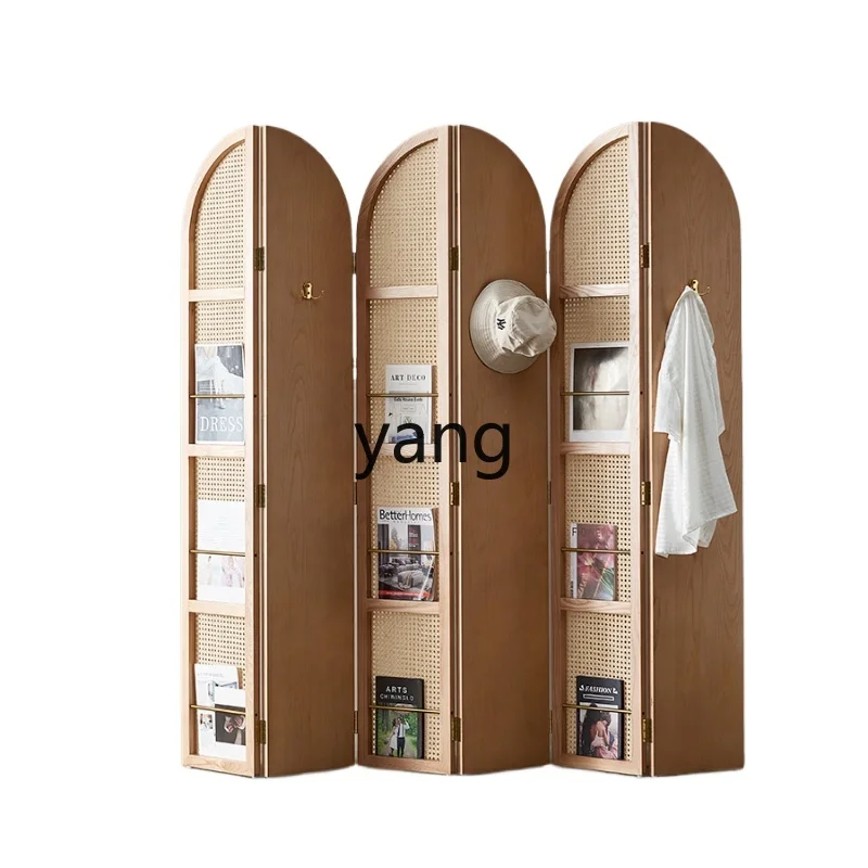 

L'm Nordic Rattan Solid Wood Bedroom and Household Modern Partition Hallway Folding Screen