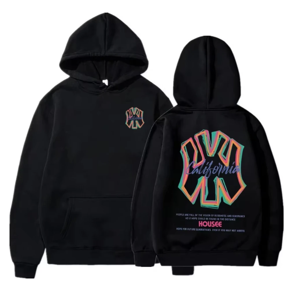 2026 Men's and Women's Fall Colorful Abstract Letter Pattern Hooded Sweatshirt - Casual Street Fashion - Daily Fashion Top