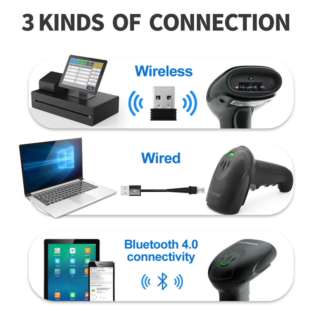 GTCODESTAR X-9701B Bluetooth 2D Qrcode Barcode Scanner Automotriz Wireless Qr Code Reader 1d Barcode Scanner