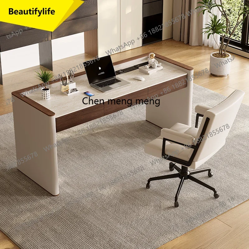 

Q181 Italian minimalist desk, modern minimalist home living room, study, computer desk, writing desk