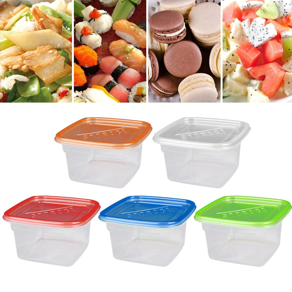 

10pcs Plastic Food Storage Containers With Lid For Vegetables Fruits Meal Prep Crisper Transparent Bpa Free Store Packing Box