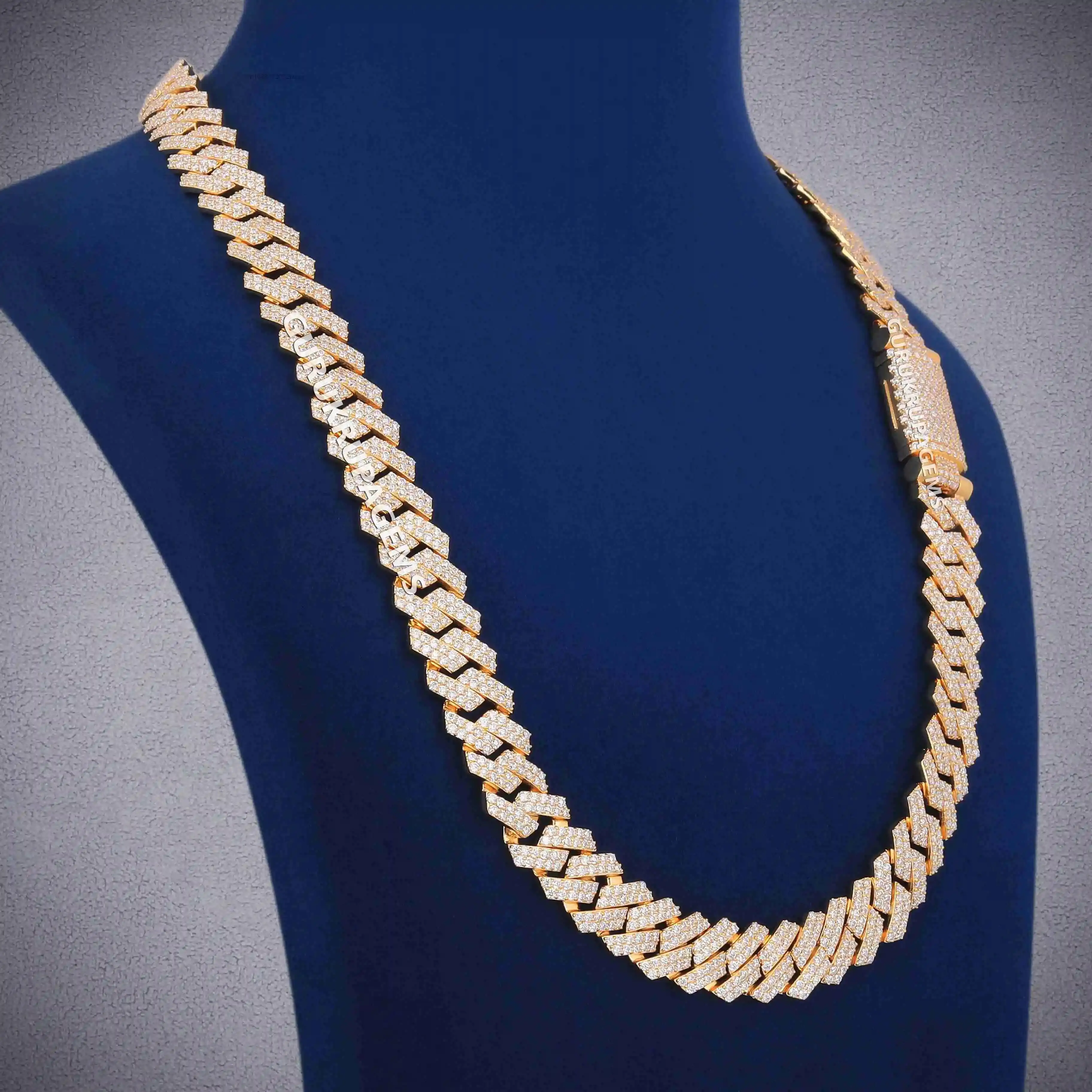 Luxury Factory Wholesale 14mm 925 Sterling Silver VVS Moissanite Diamond Iced Out Cuban Link Chain Hip Hop Necklace Mens Jewelry
