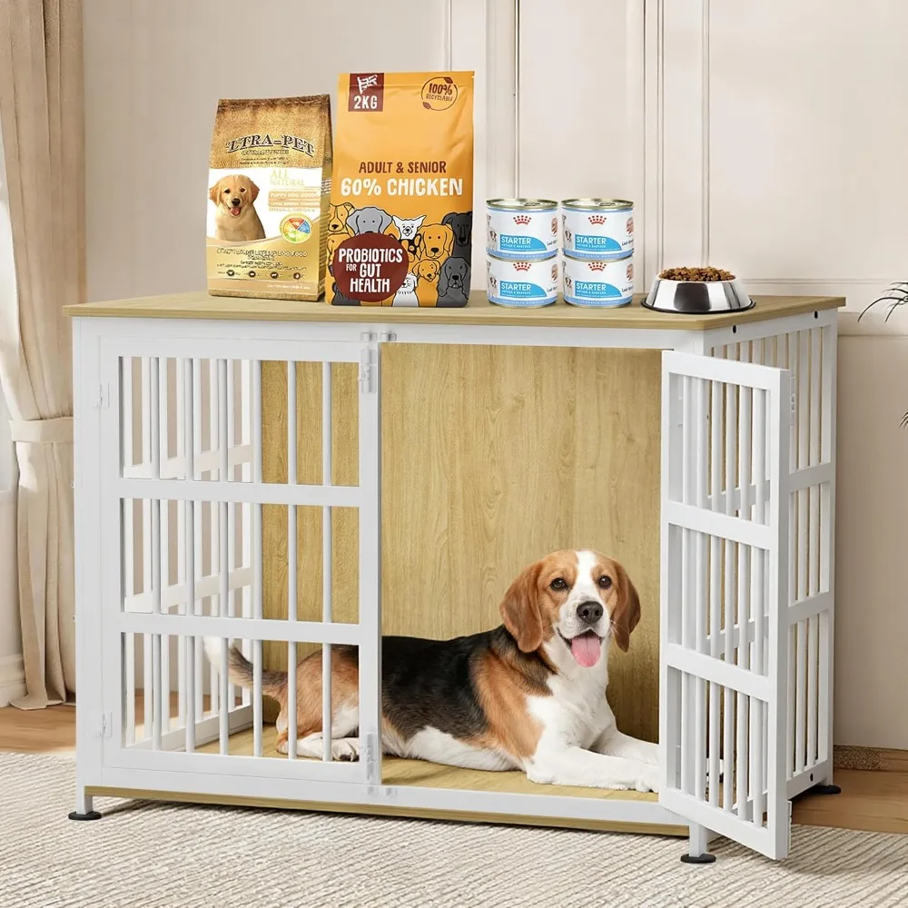 

41'' Large Breed Dog Crate Dog Kennels for Inside Wooden Dog Crates End Table Heavy Duty Indoor Combination Cage