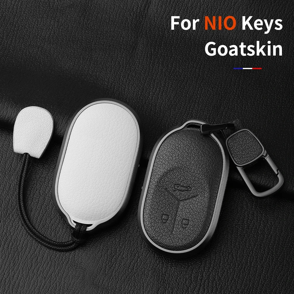 

Aluminum Alloy Goatskin Car Key Case Cover For NIO ET5 ET7 ES7 EC7 2020 2022 ES6 2019 ES8 2018 accessories for cars