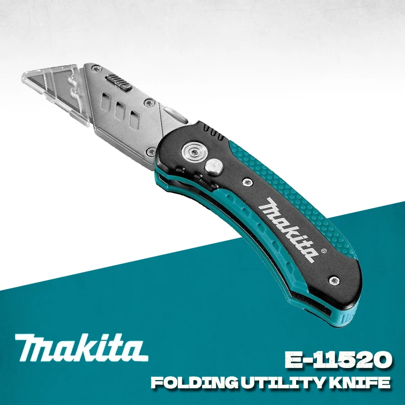 MAKITA E-11520 Hand Tool, Retractable Quick Change Folding Utility Knife,Compact Multifunctional High-performance Cutting Cutter