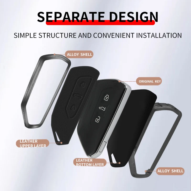 Car Key Case For VW Volkseagen Golf 8 MK8 ID.3 ID.4 Cupra Skoda Octavia A8 SEAT Leon MK4 2020 2021 Formentor Tarraco view 4