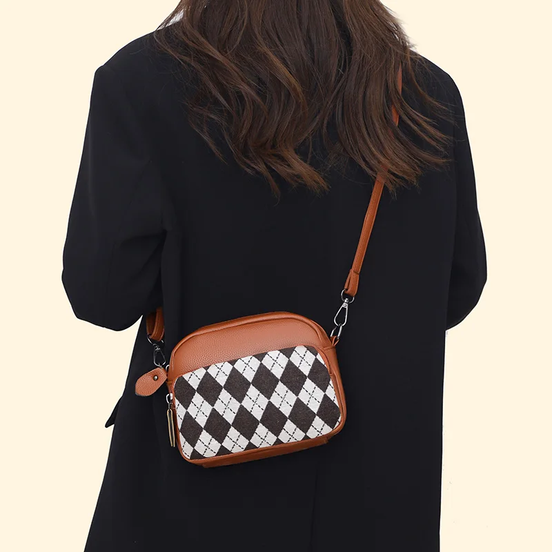 PU Leather Crossbody Bag Korean Fashion Shoulder Bags For Women Small Messenger Bag Vintage Lady's Purse Luxury Designer Handbag