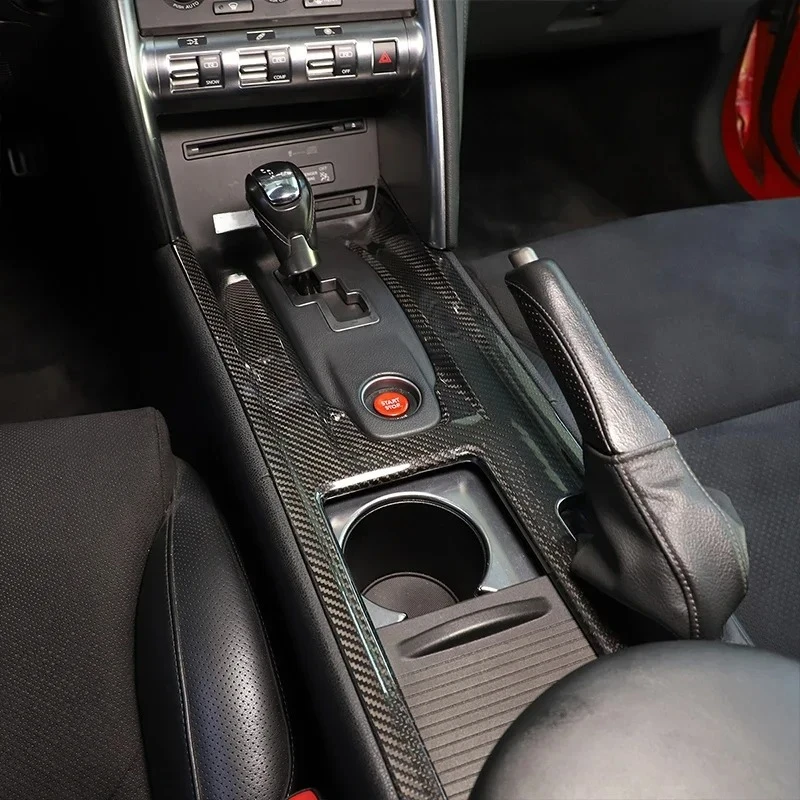 For Nissan GTR R35 Real Dry Carbon Fiber 2008-2016 Interior Central Control Panel Decorative Sticker Modification Accessories