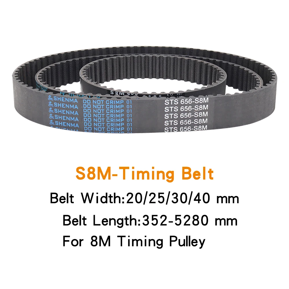 Imagem -06 - Correia Dentada S8m2832 2848 2880 2904 2992 3048 3200 3272 3280 3304 Dentes Passo mm Largura da Correia de Transmissão de Borracha 20 25 30 40 mm