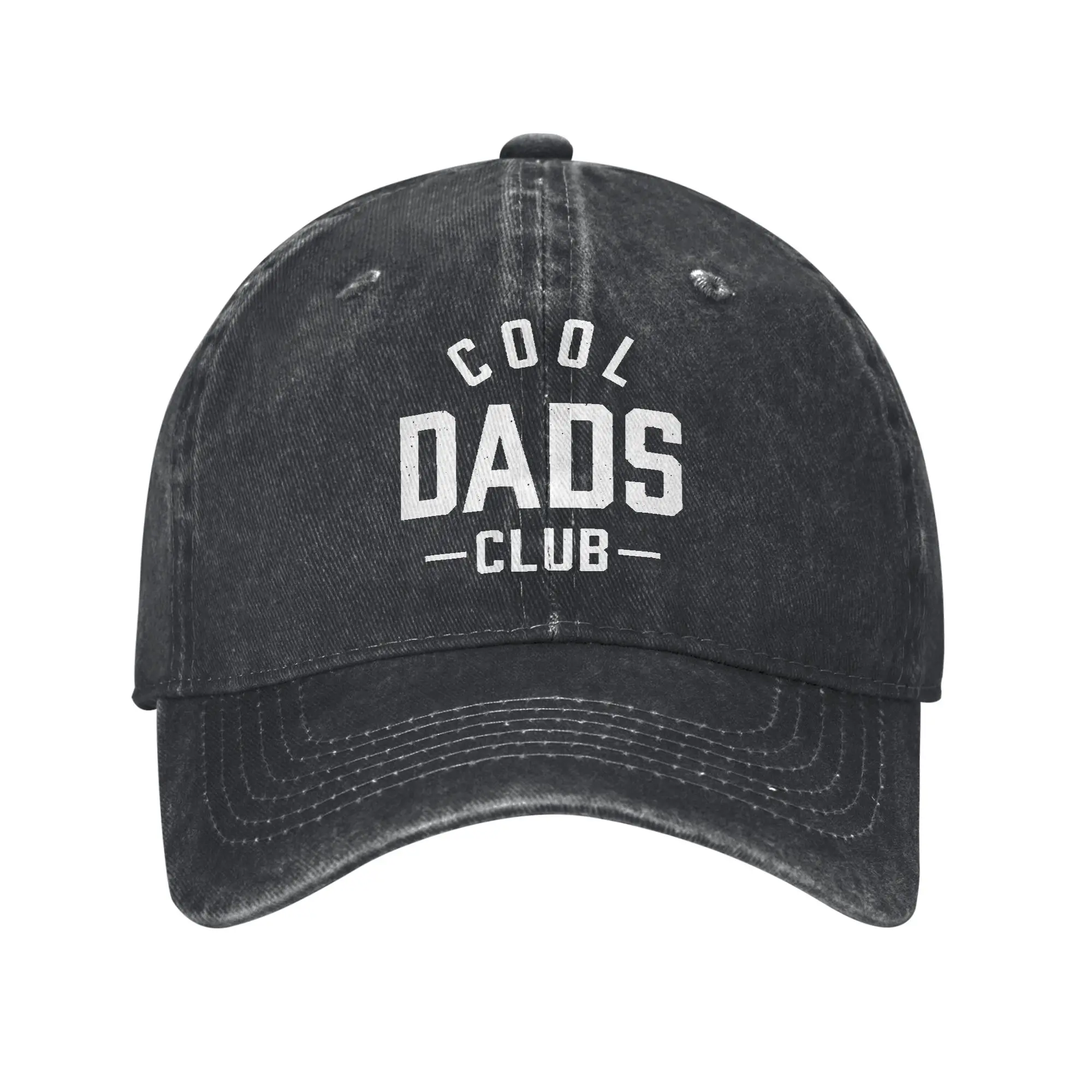 Cool Dads Club Best Dad Ever Baseball Cap Distressed Denim Retro Father's Day Sun Cap Men Women Outdoor Adjustable Fit Hats