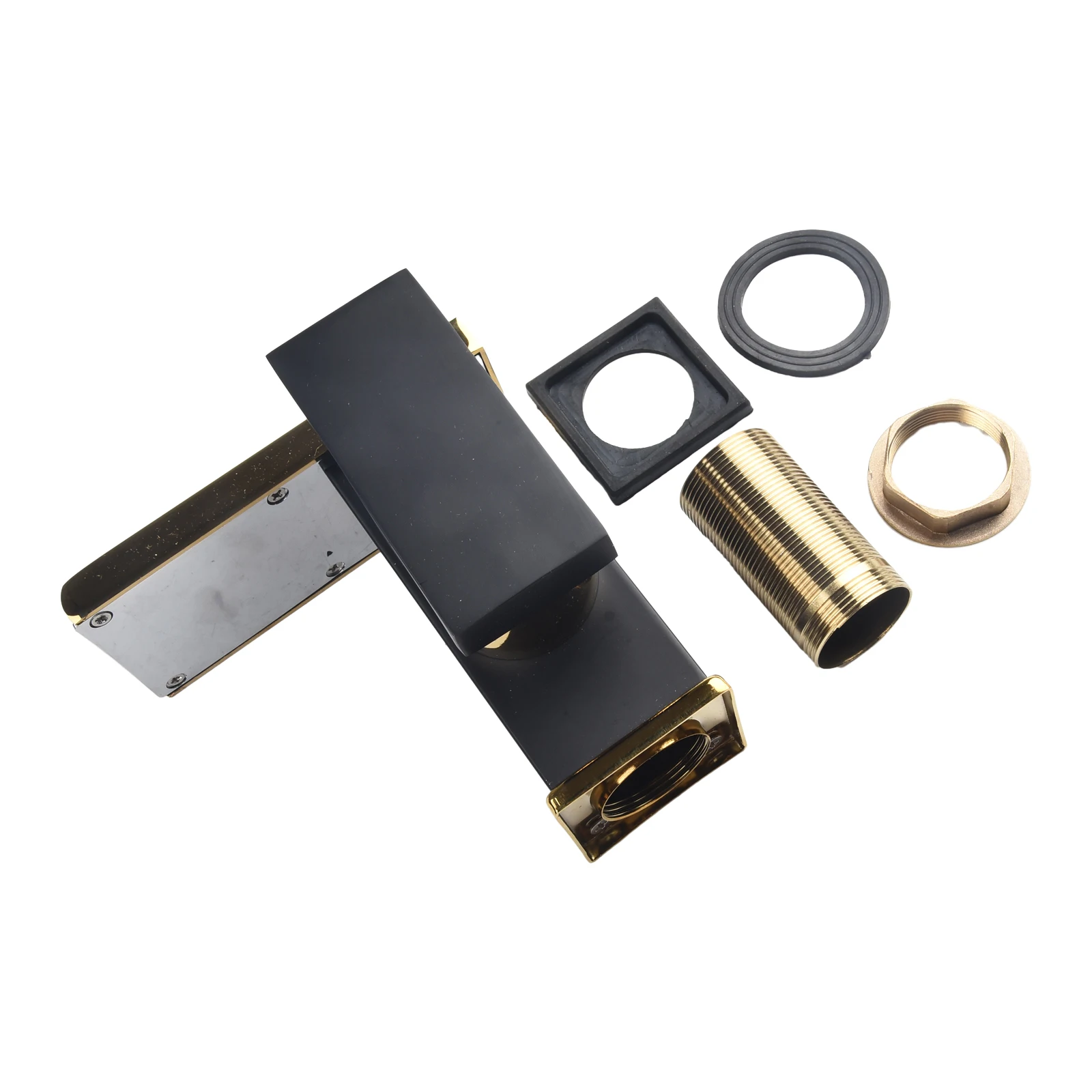 

Светодиодный смеситель для раковины в ванной комнате, водопад, черный смеситель для холодной и горячей воды, монтажный кран на палубе, кран для кухонной раковины со световыми инструментами