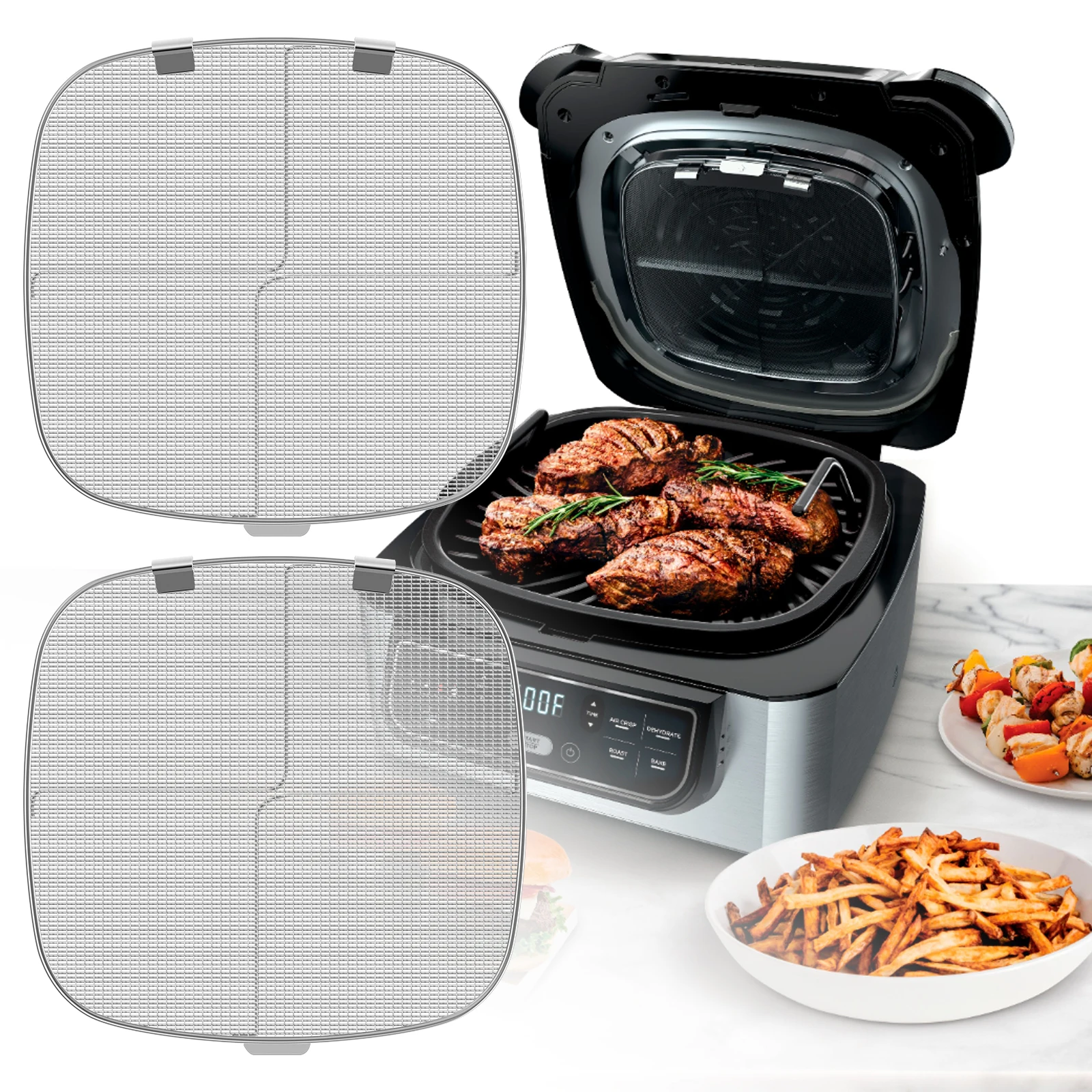 Ninja Air Fryer Af300 - 스테인레스 스틸 스플래터 가드 스플래터 스크린,