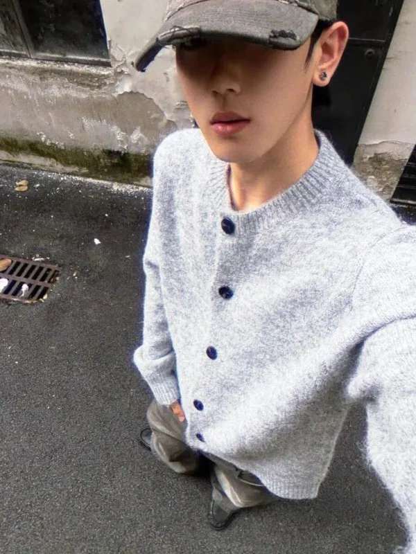 

Мужской вязаный кардиган в американском ретро-стиле, осенне-зимний, премиум-класса, в стиле Old Money, Cleanfit Jaet