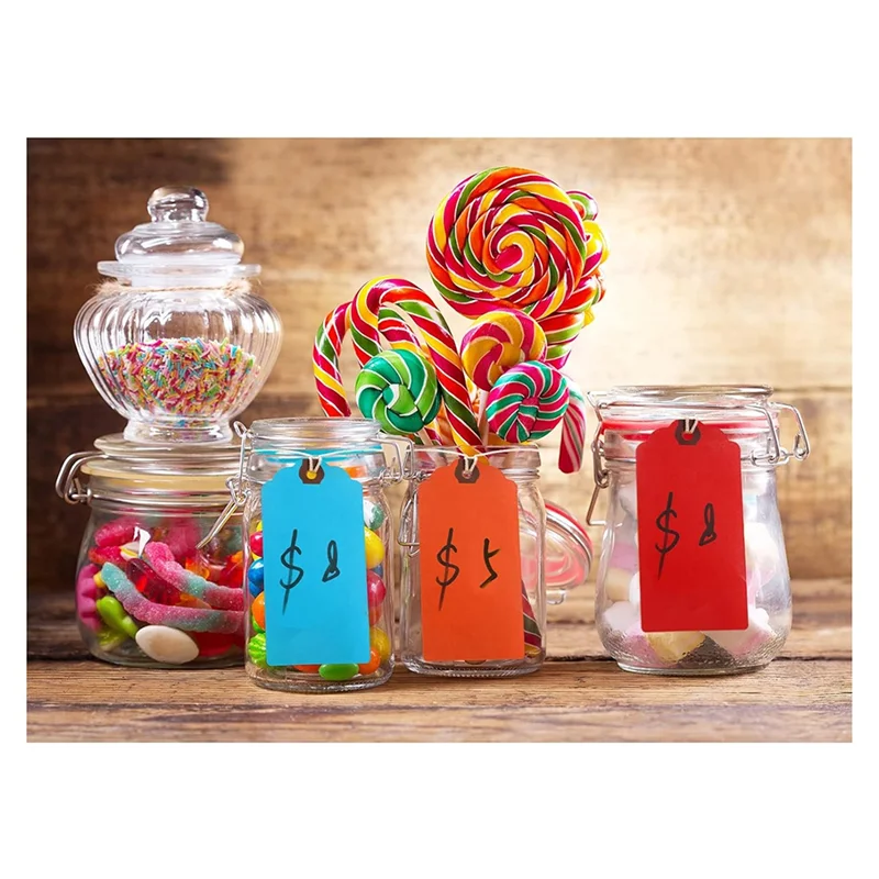 CS-240Pcs 4 3/4 X 2 3/8In Manila Labels Shipping Labels Cardboard Labels With String Hanging Labels With Reinforced Holes