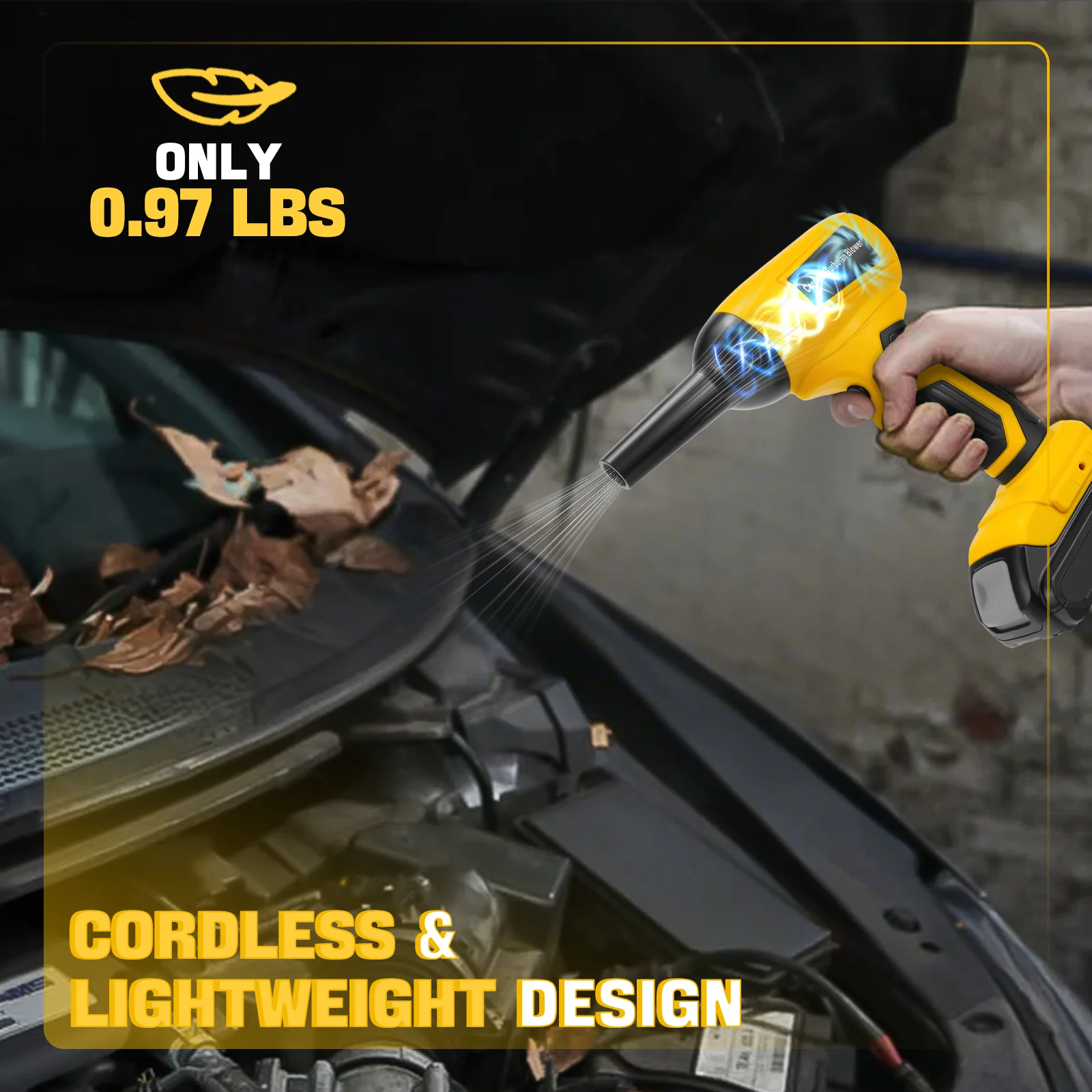 ブラシレス電動ターボブロワージェットファン 130000 Dewalt 20V バッテリー用 RPM 可変速ハンドヘルド送風機 (バッテリーなし)