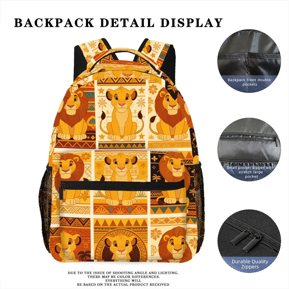 ディズニー ライオンキング バックパック、カジュアルバッグ、大容量、高品質ギフト、パーソナライズされた日常使用