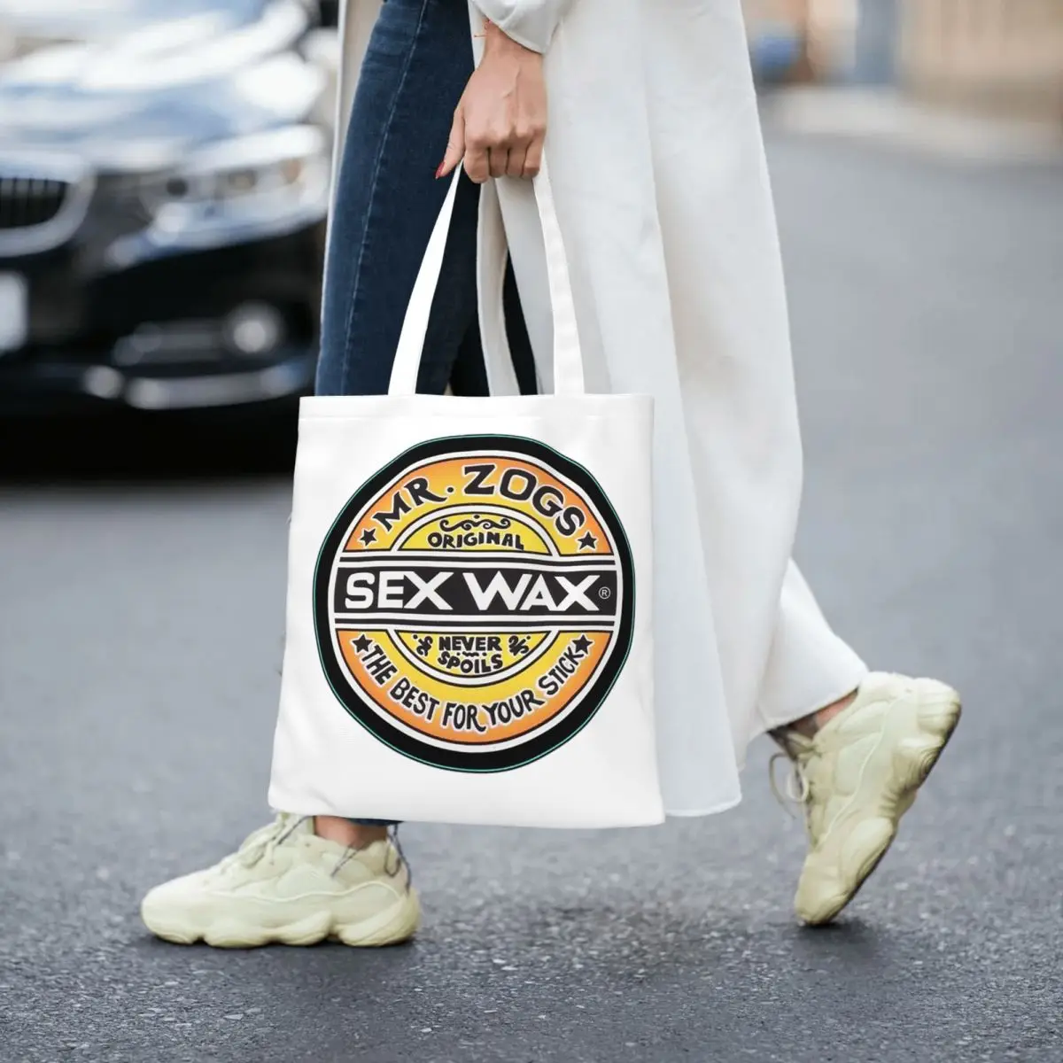 Mr. Zog Surfing Sex Wax 3 4 Bolsas de compras Lona El bolso de mano plegable para niñas Bolso de hombro Bolso de viaje