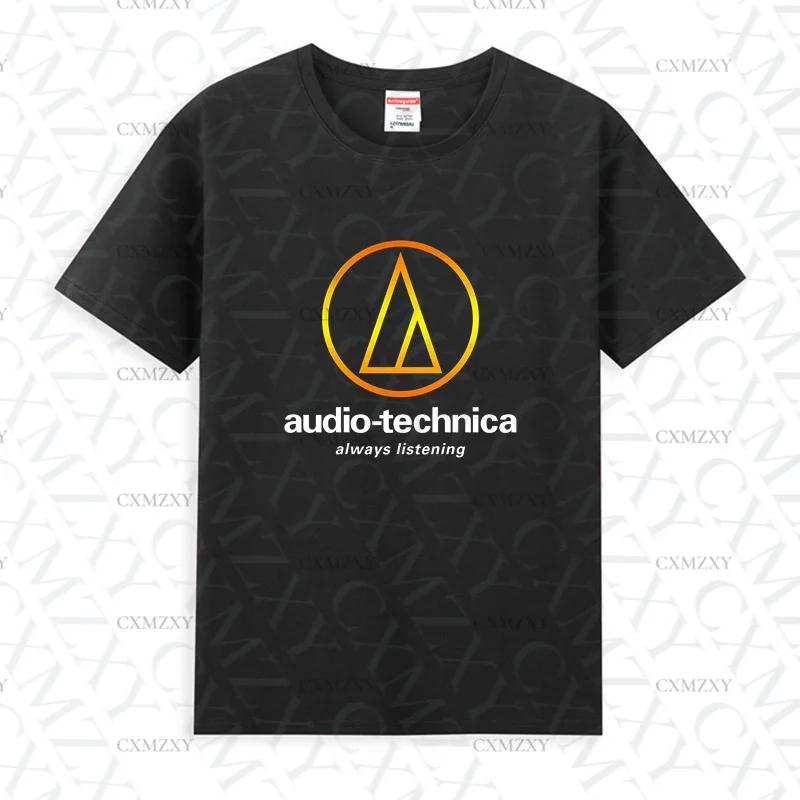 

2025 Men T Shirt Casual Audio-Technica Logo T-shirt Graphic Summer Short Sleeves 100% Cotton S-3XL