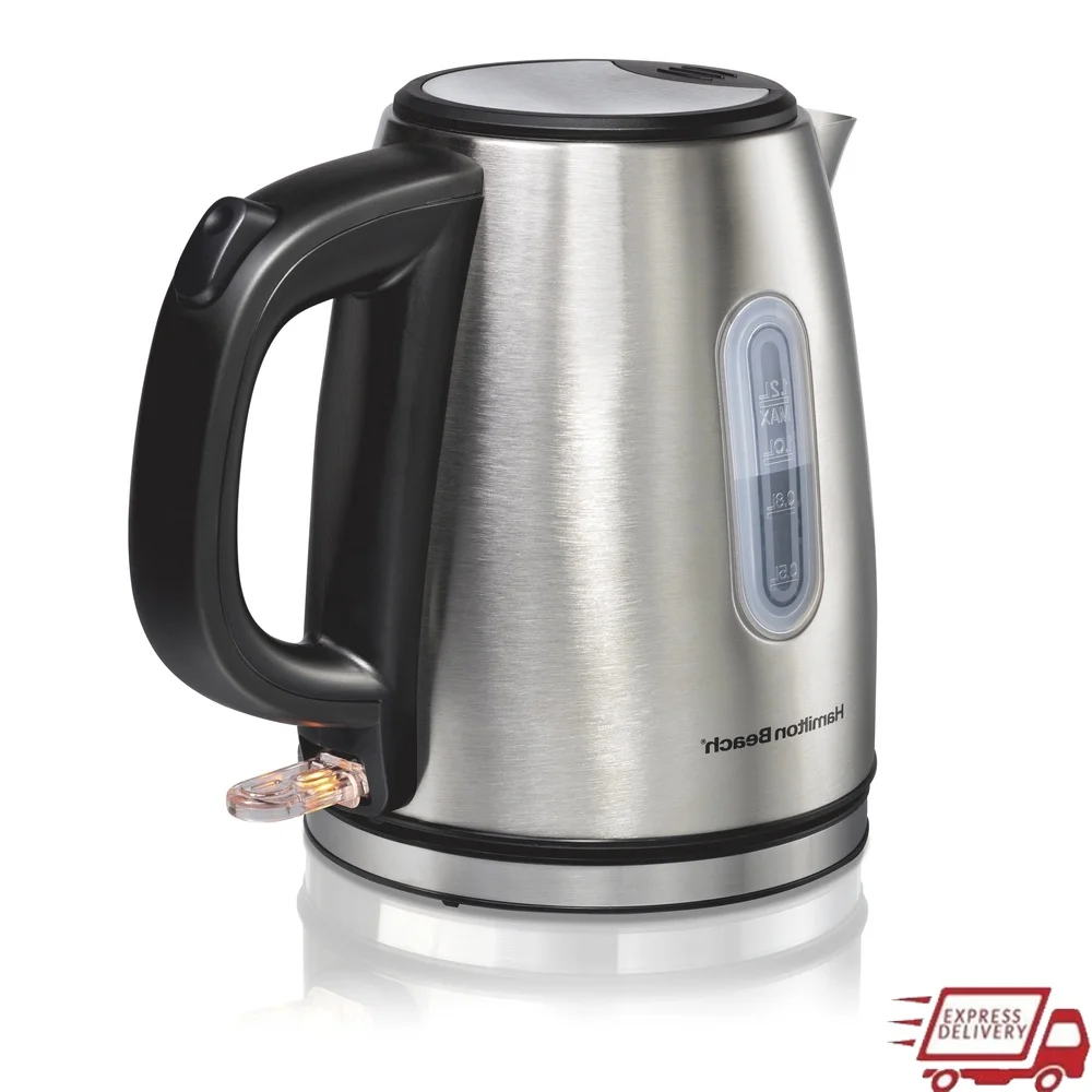 

Stainless Steel Electric Kettle 1.2L 5 Cup Auto Shutoff Fast Heating Removable Filter Water Level Indicator Compact Design