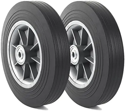 

Комплект из 2-х шин и колес AR-PRO 10 дюймов, цельнолитые, без проколов, для осей 3/4, 5/8, 1/2 дюйма, с вылетом ступицы 2.23 дюйма, замена для тележек и тачек