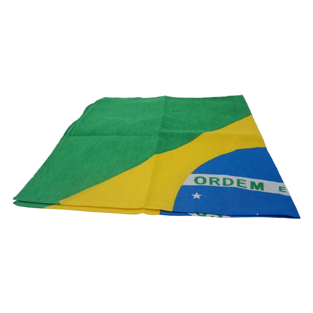 100% Cotton Flag of Brazil Bandana Women Running Cycling Headwear Brazilian Flag Kerchief Men Hip Hop Headwrap Face Cover Mask