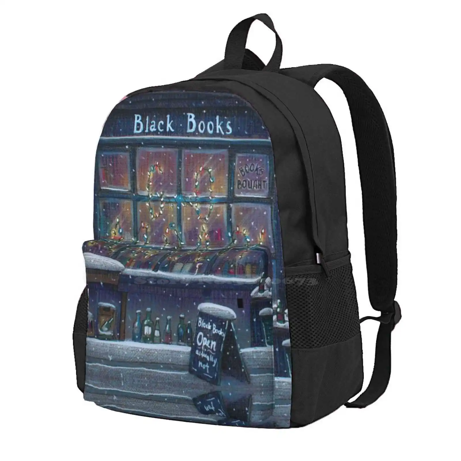 Black Books Christmas Hot Sale Schoolbag Backpack Fashion Bags Black Books Christmas New Year Go Away Bernard Black Smoking