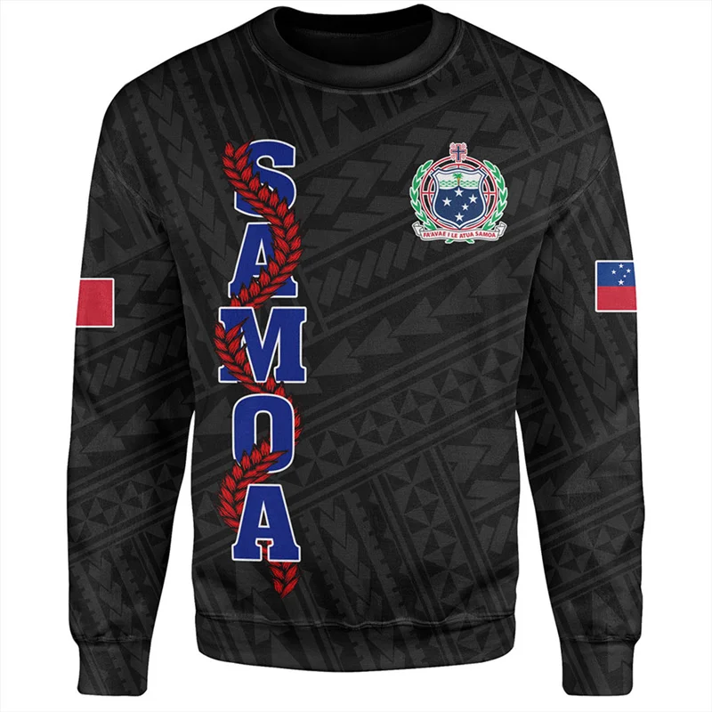 

Harajuku 3D American Samoa National Flag Printing Sweatshirts Samoa Emblem Graphic Round Neck Hoodies Fashion Mens Clothing Tops