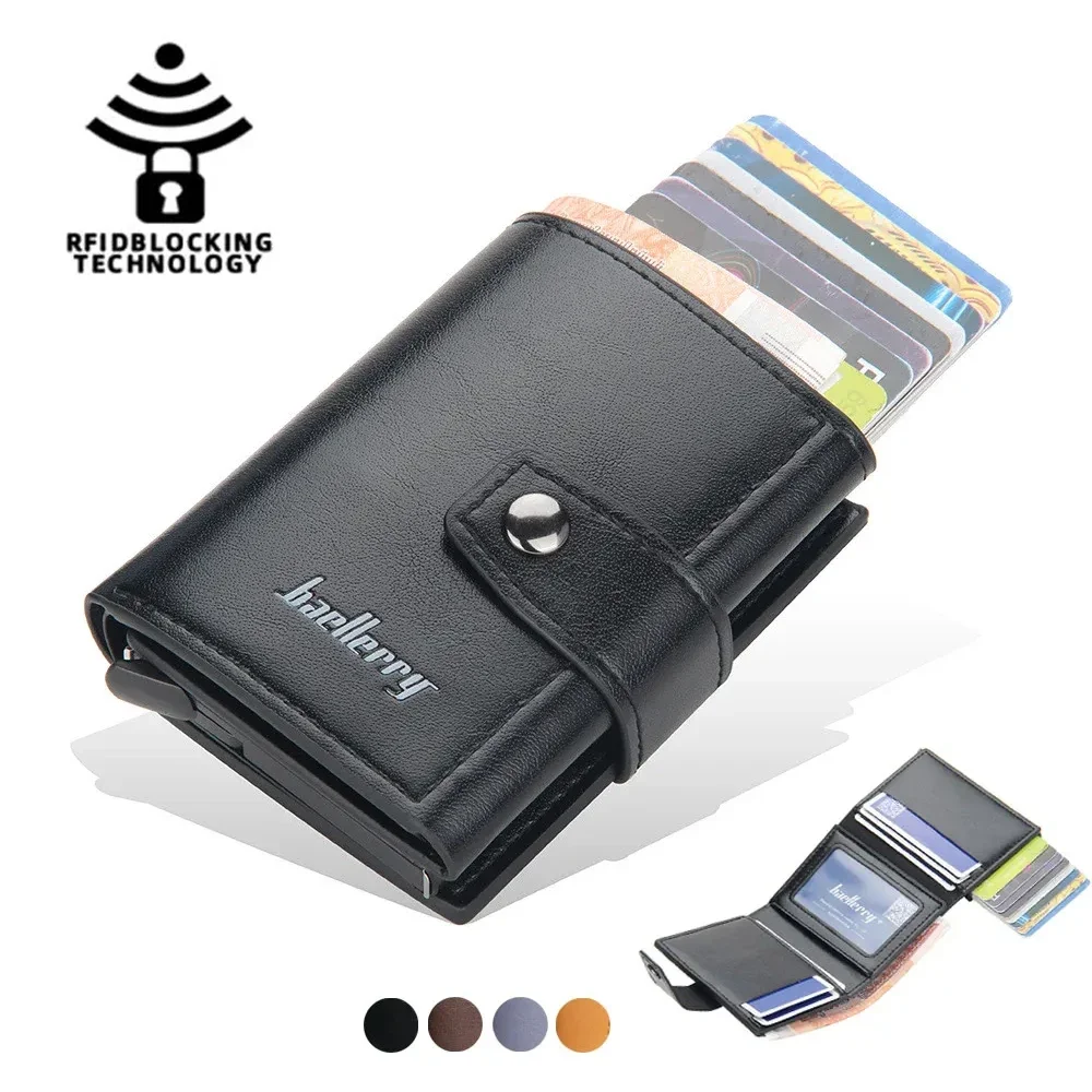 ID Credit Bank Card Holder for Men Anti-theft Magic Anti Rfid Blocking Protected Wallet Slim Mini Small Money Wallets Case Box