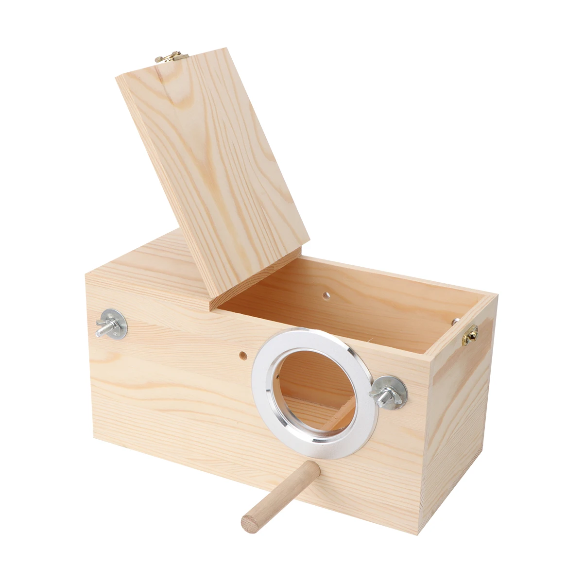 

Wooden Birds Nest Parrot Breeding Box Small House for Decoration Durable Bird Cage Garden Eco Friendly Pine
