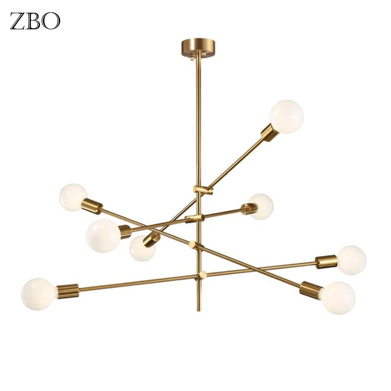 Nordic Pendant Lamp Iron Gold For Bar Living Room Bedroom Dining Room E27 LED Geometric Indoor Luxury Lighting Pendant Lights