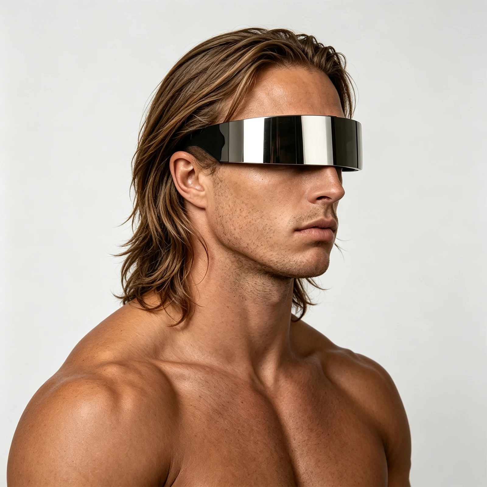 Futuristische Spiegelvisier-Sonnenbrille für Männer und Frauen Cyberpunk Shades Y2K Punk Rave Party Bühnen-Cosplay Spiegelgläser ﻿ – Detail 12