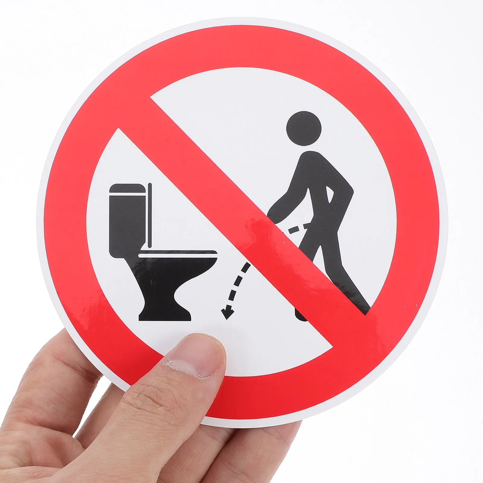

8 Pcs Stickers Bathroom Target Sticks for Toilet Taste Funny Restroom Sign Please Do Not Flush Red Etiquette Office