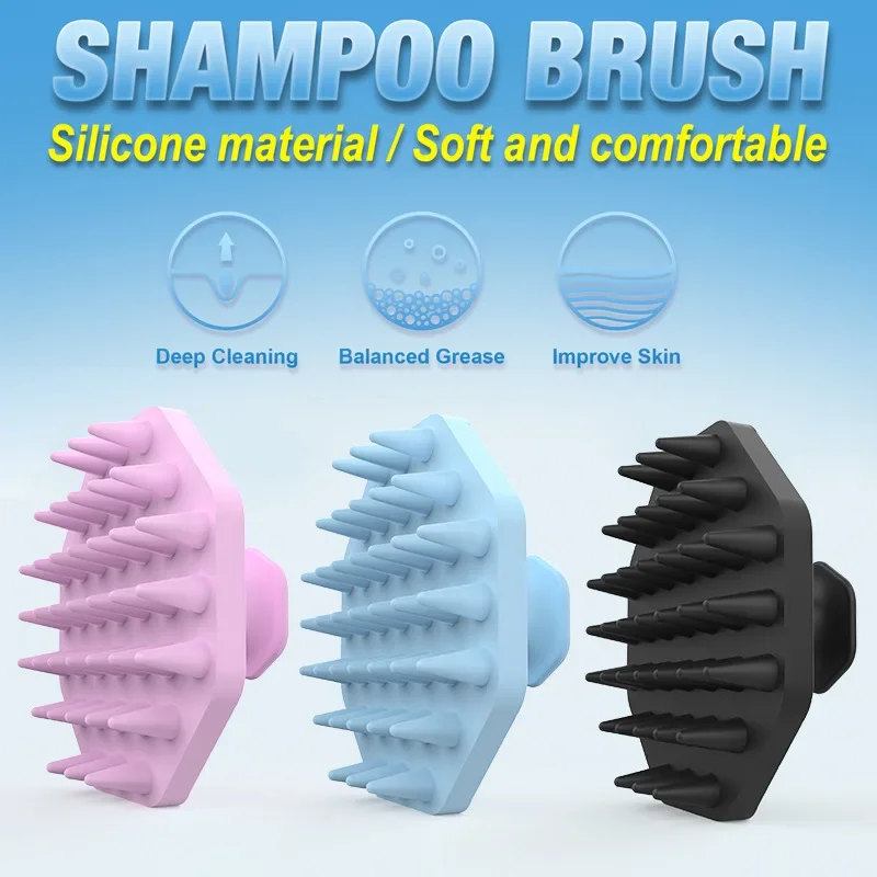 Silicone Shampoo Brush Scalp Massage Comb Body Bath Shower Brushes Hair Root Itching Hair Washing Comb Salon Hairdressing Tools