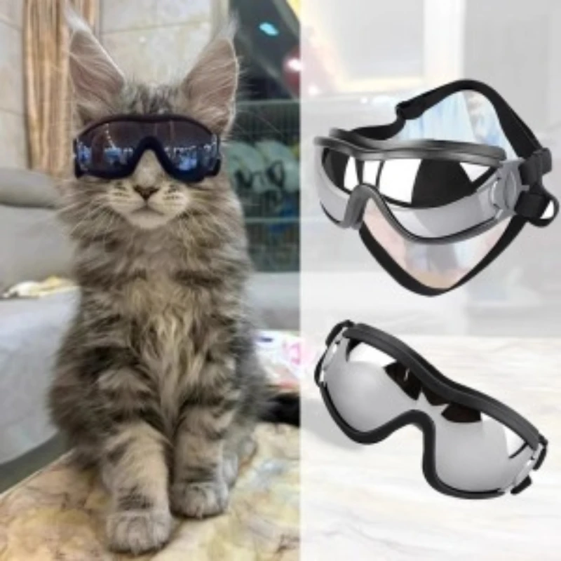 Maine Coon Cat Glasses Accessories Headwear, Small Sunglasses Specially Designed for Cats To Wear Cat Goggles Windproof Goggles